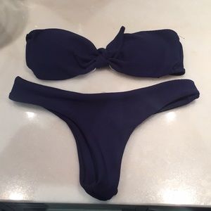 NWT navy blue bandeau bikini
